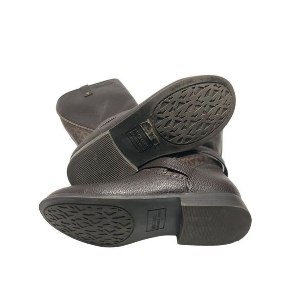 Michael Kors Womens Emma Claire Riding Boots Brown Straps Mid Calf Monogram 5 - Picture 8 of 8